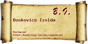 Boskovics Izolda névjegykártya